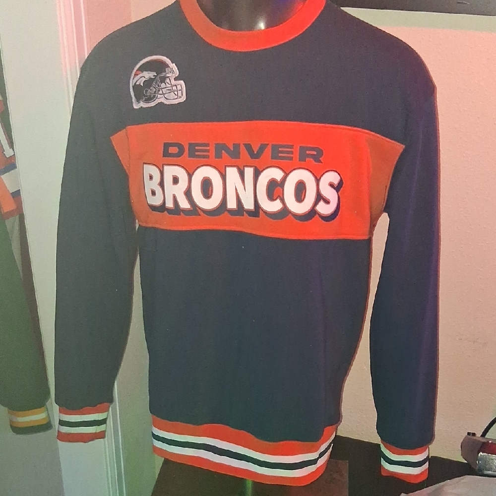 Denver Broncos Navy and Orange Sweater NWT